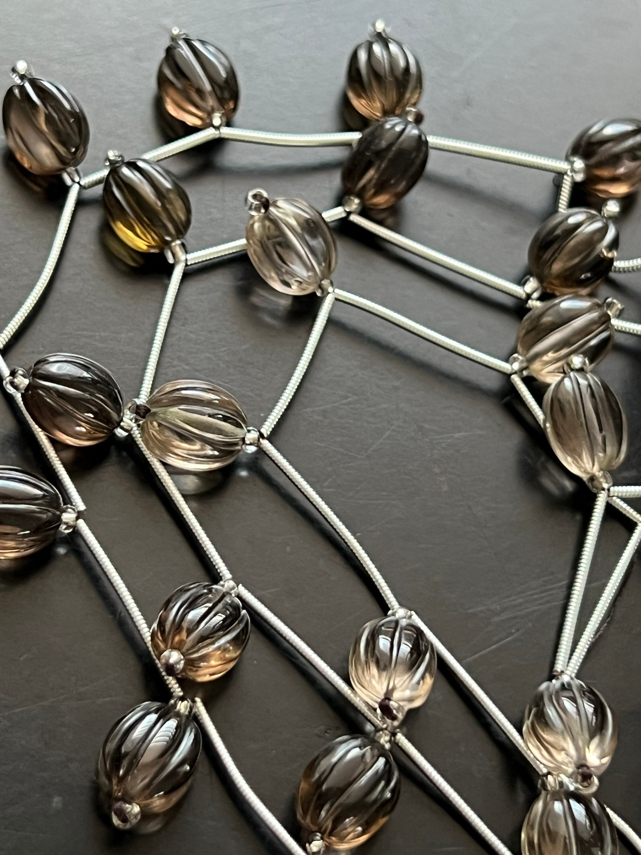 Smooth Smokey Topaz Carved Ovals