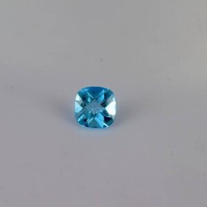 Swiss Blue Topaz 10mm Faceted Cut Cushion - 4.01 Carat Loose Gemstone for Jewelry Making