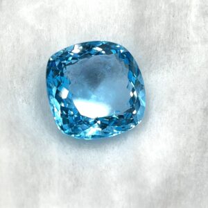 Swiss Blue Topaz Cushion Cut Gemstone | 35.35 Carat Faceted Statement Stone
