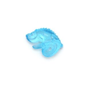 Swiss Blue Topaz Chameleon Carving Loose Gemstone, 16x22 mm, Blue Topaz Jewelry Making Gemstone, 1 Piece