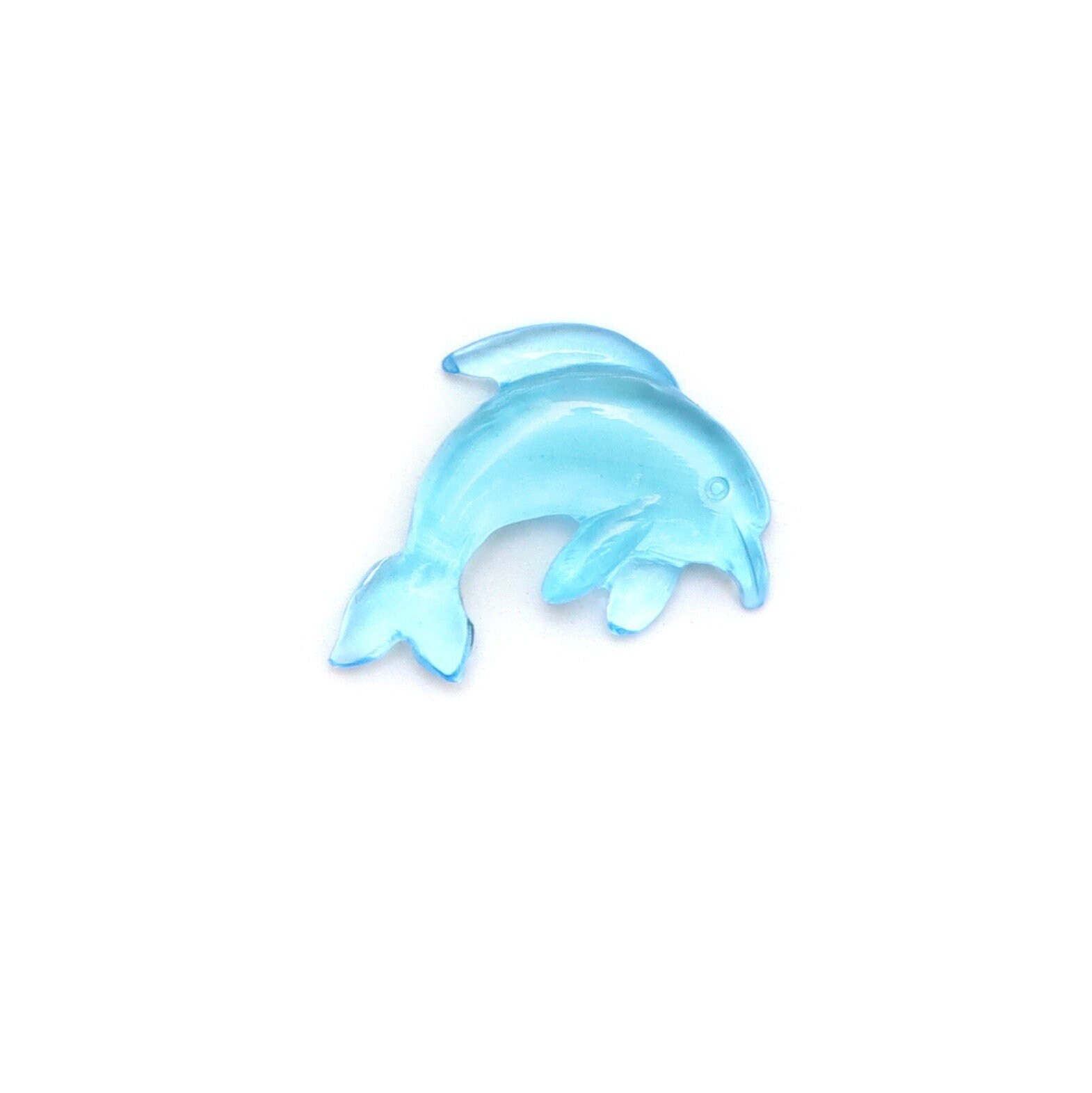Swiss Blue Topaz Dolphin Carving Loose Gemstone, 17x25 Mm, Blue Topaz Jewelry Making Gemstone, 1 Piece