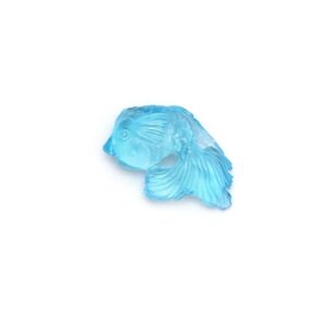 Swiss Blue Topaz Fish Carving Loose Gemstone, 16x23 mm, Blue Topaz Jewelry Making Gemstone, 1 Piece