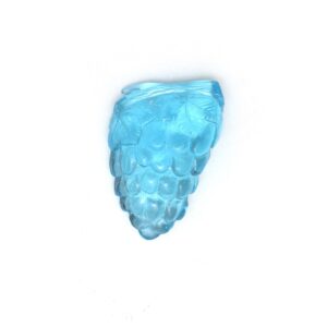 Swiss Blue Topaz Grapes Carving Loose Gemstone, 16.5x25.5 mm, Blue Topaz Jewelry Making Gemstone, 1 Piece