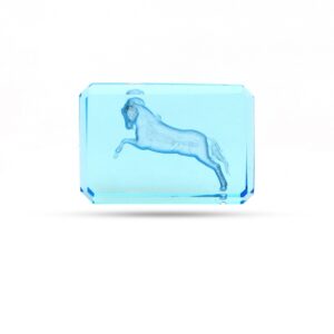 Swiss Blue Topaz Intaglio Carving Loose Gemstone, 12x18 mm, Blue Topaz Jewelry Making Gemstone, 1 Piece