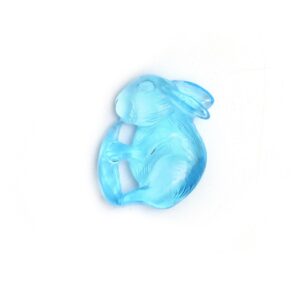 Swiss Blue Topaz Rabbit Carving Loose Gemstone, 16x20 mm, Blue Topaz Jewelry Making Gemstone, 1 Piece