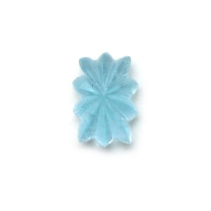 Swiss Blue Topaz Rectangle Carving Gemstone, 15x21 mm, Blue Topaz Handmade Jewelry Making Gemstone, 1 Piece