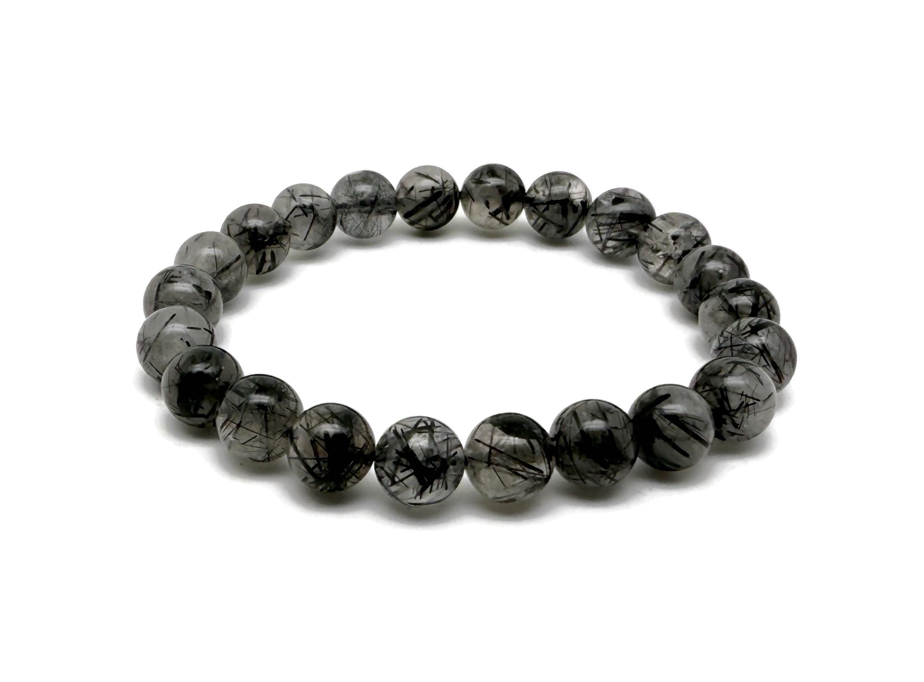 Tourmalinated Quartz Gemstone Bracelet - Aaa Premium Quality Crystal Bracelet - Men&women Stretchy Bracelet - Crystal Healing - Aa1026 Tourmalinated Quartz Gemstone Bracelet - Aaa Premium Quality Crystal Bracelet - Men&women Stretchy Bracelet - Crystal Healing - Aa1026