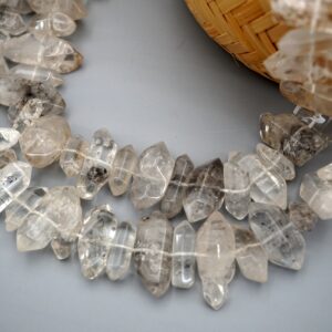 Tourmalinated Quartz 18-25mm Natural Rough Beads (etb00739) Unique Jewelry/vintage Jewelry/gemstone Necklace