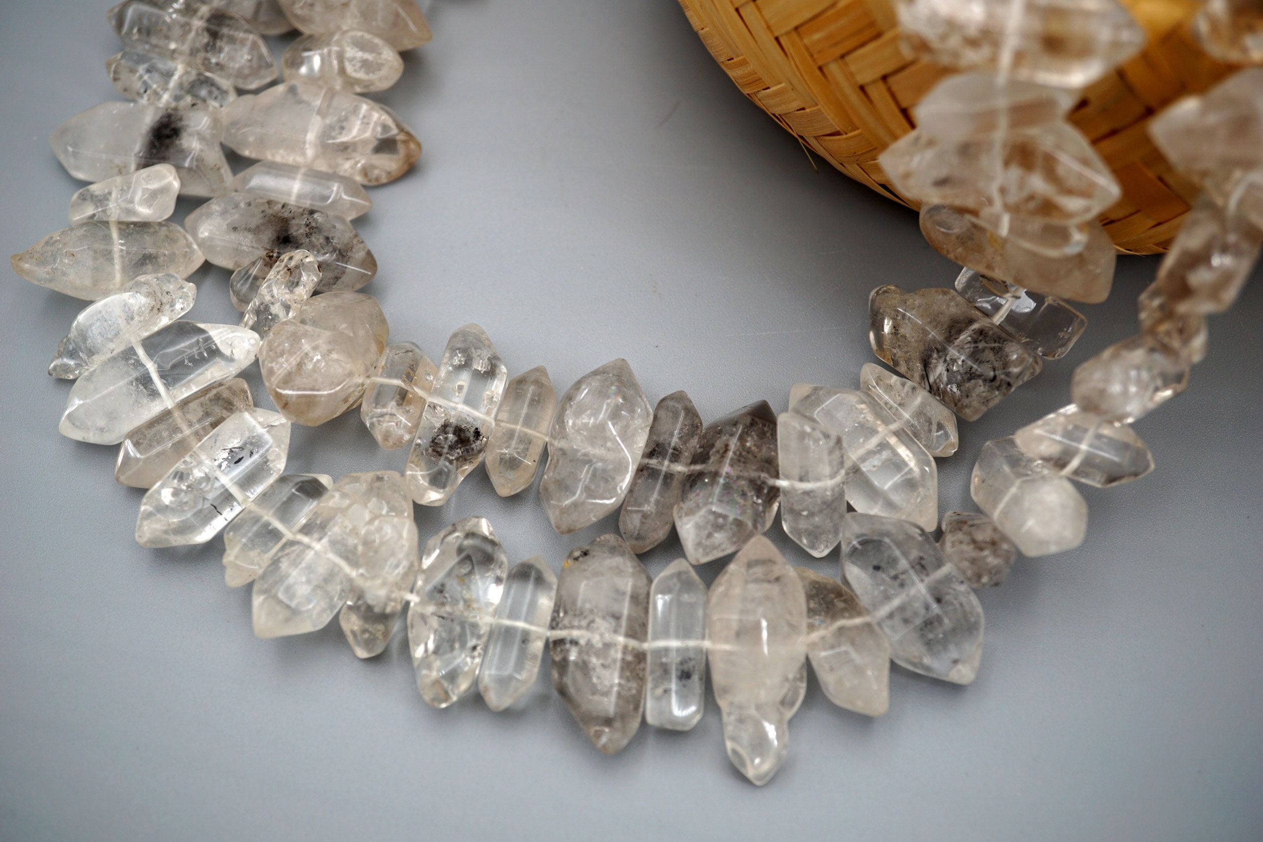 Tourmalinated Quartz 18-25mm Natural Rough Beads (etb00739) Unique Jewelry/vintage Jewelry/gemstone Necklace