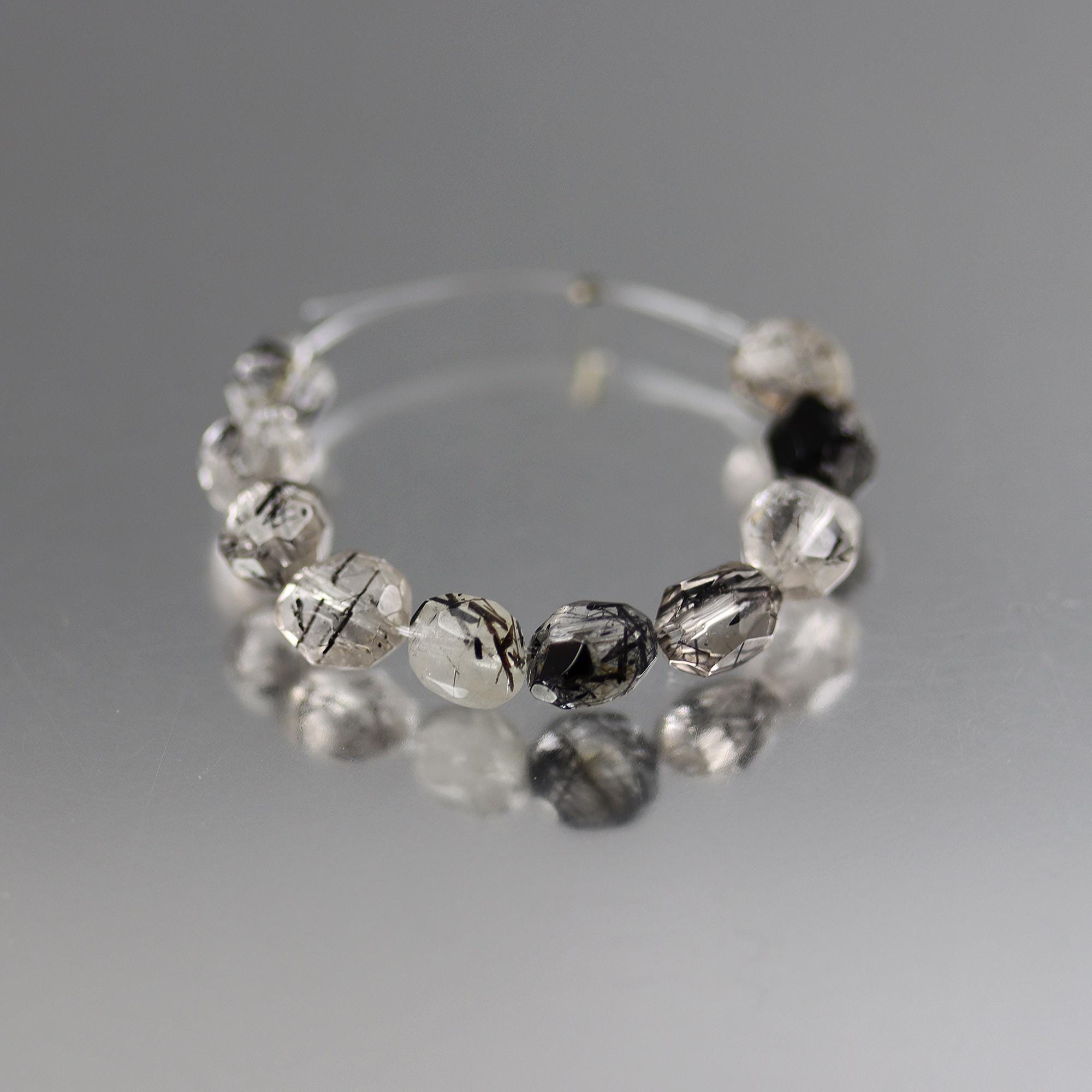Black Rutilated Quartz Nugget Beads - Set Of 10 - Tourmalinated Quartz - 5 To 6 Mm