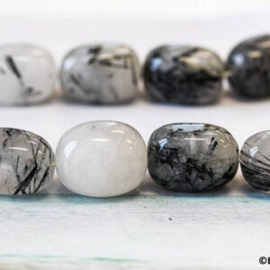 Tourmalinated Quartz 14x20mm Tumble Nugget Beads 15.5" Strand Size Varies