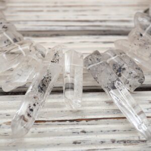 Tourmalinated Quartz natural rough beads (ETB00741) Healing crystals/Unique jewelry/Vintage jewelry/Gemstone necklace