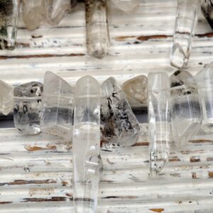 Tourmalinated Quartz Natural Rough Beads (etb00209) Healing Crystal/unique Jewelry/vintage Jewelry/gemstone Necklace