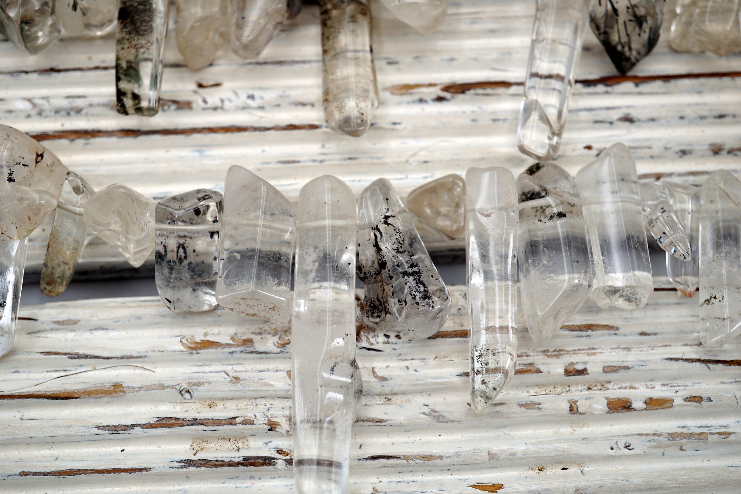Tourmalinated Quartz Natural Rough Beads (etb00209) Healing Crystal/unique Jewelry/vintage Jewelry/gemstone Necklace