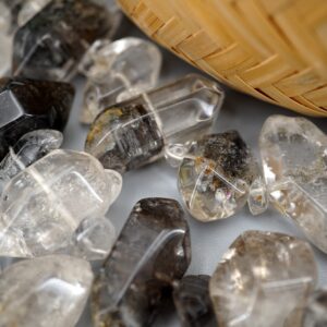 Tourmalinated Quartz Rough Beads - Healing Quartz