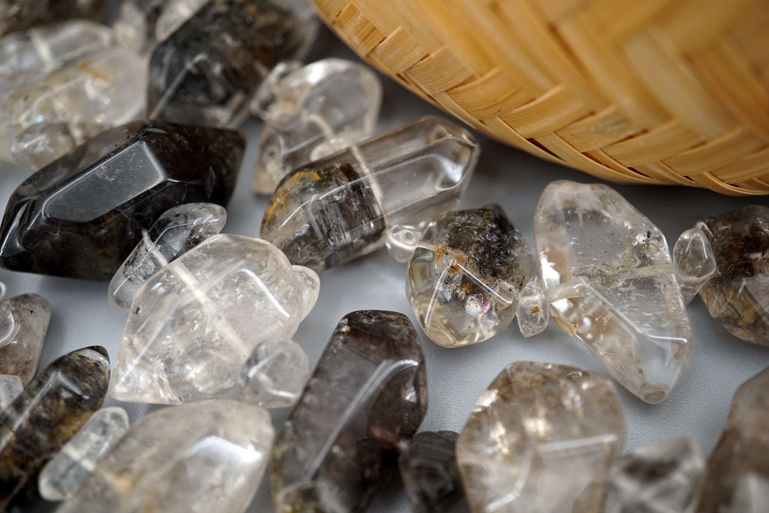 Tourmalinated Quartz Rough Beads - Healing Quartz