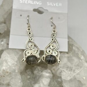 Black Tourmalinated Quartz Earrings Black Tourmalinated Quartz Earrings