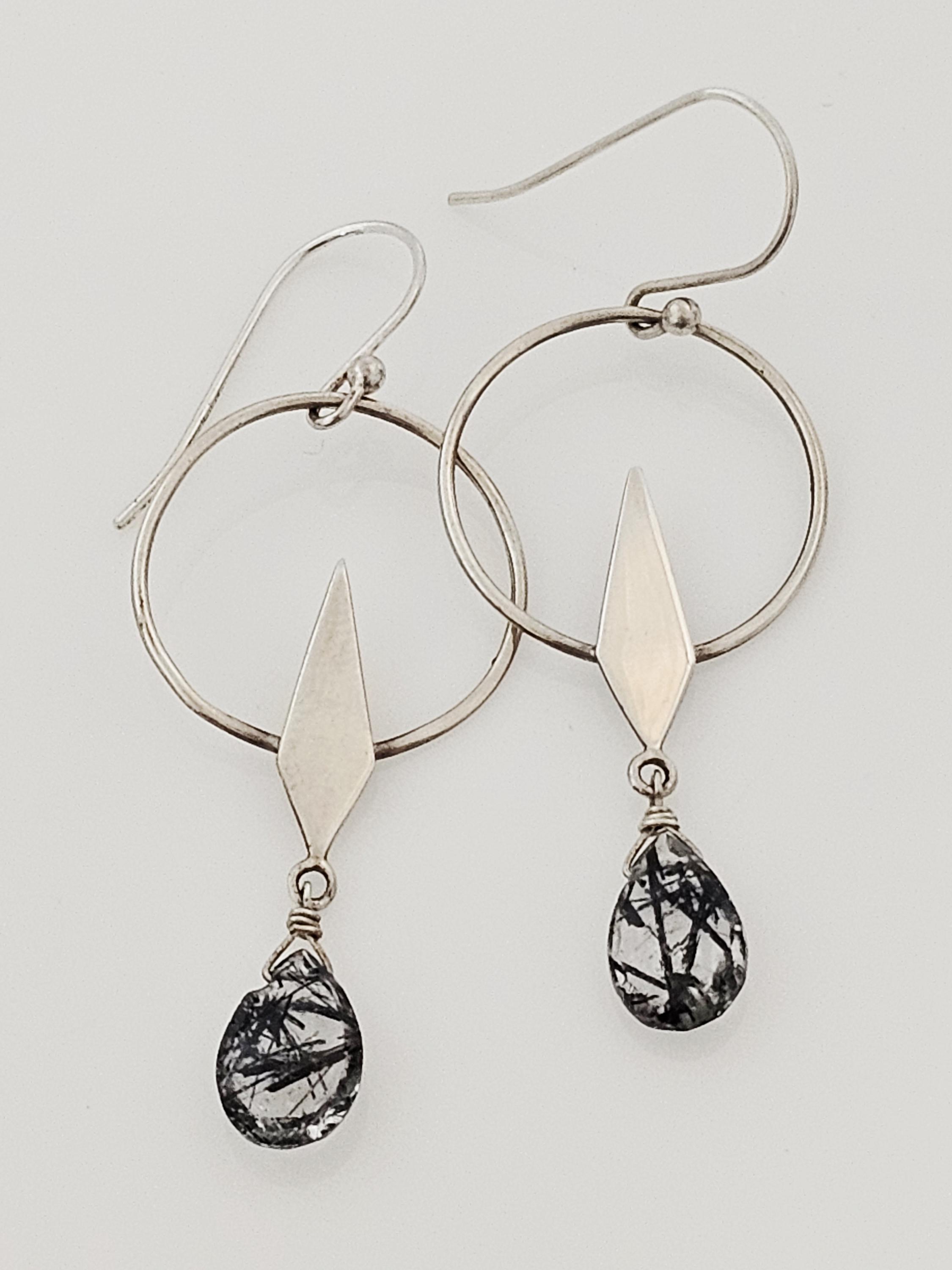 Fair Trade Sterling Silver And Tourmalated Quartz Earrings