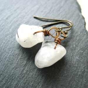 Tourmalinated Quartz Gemstone Earrings Handmade Jewelry Made In Usa Tourmalinated Quartz Gemstone Earrings Handmade Jewelry Made In Usa