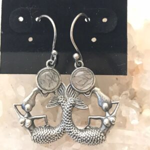 Tourmalinated Quartz Mermaids Earrings Tourmalinated Quartz Mermaids Earrings