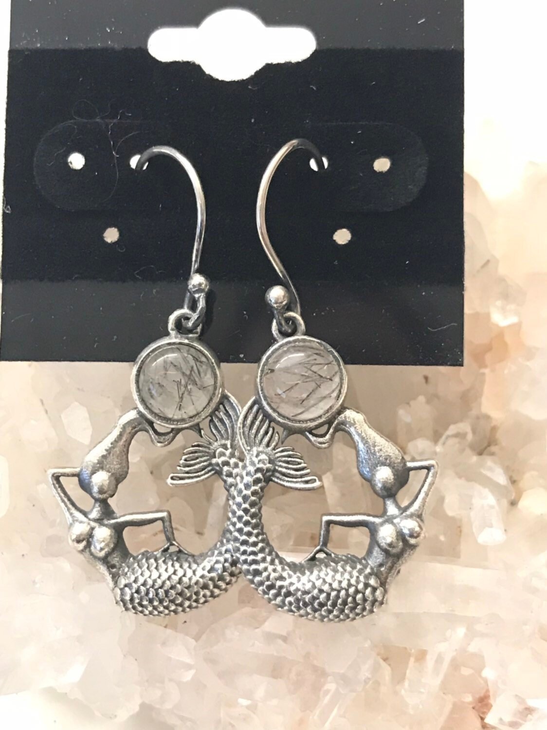 Tourmalinated Quartz Mermaids Earrings