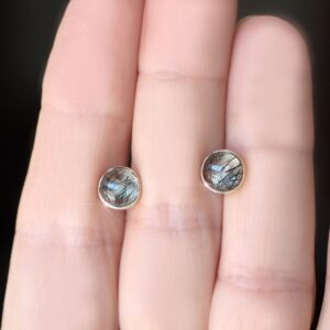 Natures Sketches - Tourmalinated Quartz Sterling Silver Stud Earrings