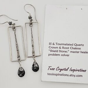 Sterling Silver Tourmalated Quartz Earrings Sterling Silver Tourmalated Quartz Earrings