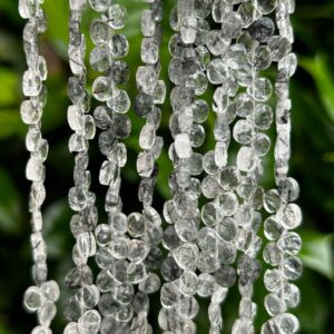 4mm Faceted Tourmalated Quartz Heart Teardrop Shaped Beads