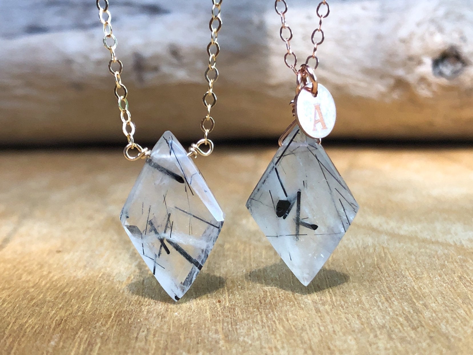 Black Tourmaline Necklace - Personalized Tourmalinated Quartz Necklace -  Protection Necklace - October Birthstone Jewelry - Libra Zodiac