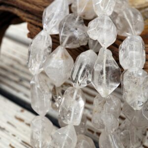 Tourmalinated Quartz Beads 12.5-18mm, Healing Crystal Strand