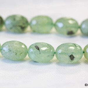 Green Tourmalinated Quartz 15x20mm Faceted Oval Beads 15.5" Strand
