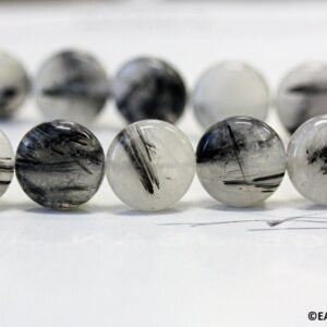 M-L/ Tourmalinated Quartz 14mm/ 16mm Dime Beads Natural semi-precious gemstone Coin shaped beads