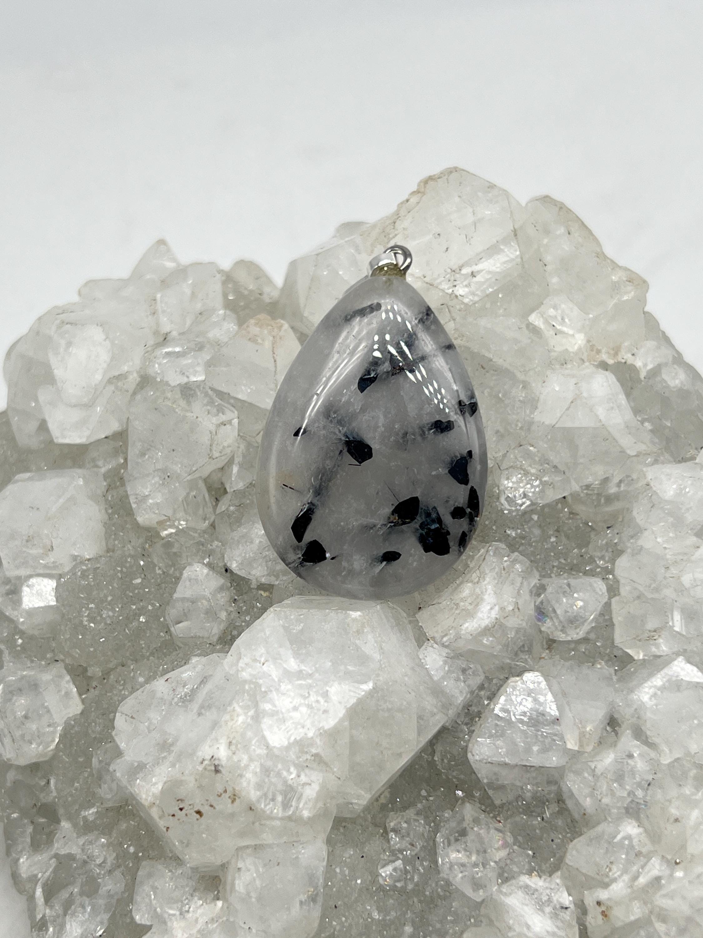 Black Tourmalinated Quartz Pendant Black Tourmalinated Quartz Pendant