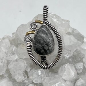 Black Tourmalinated Quartz Pendant