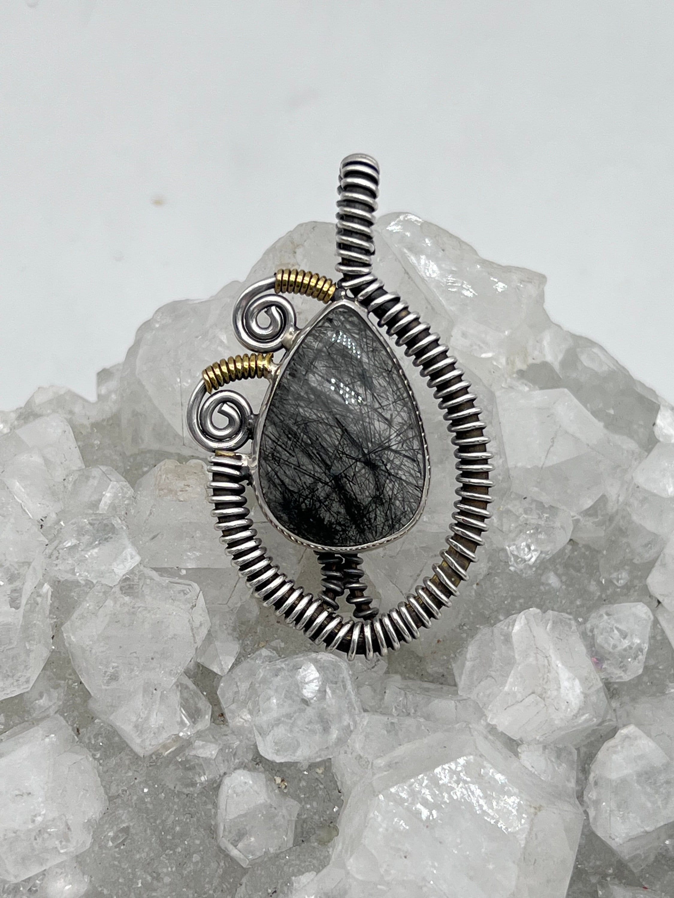 Black Tourmalinated Quartz Pendant