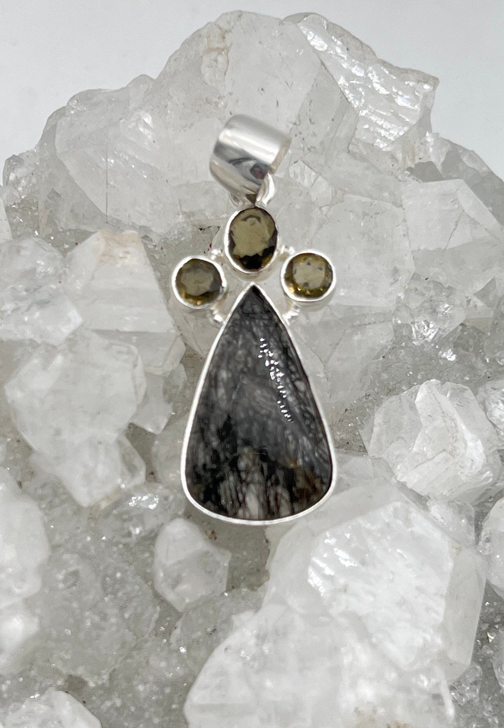 Black Tourmalinated Quartz And Smokey Crystal Pendant Black Tourmalinated Quartz And Smokey Crystal Pendant