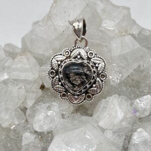 Tourmalinated Quartz Heart Pendant