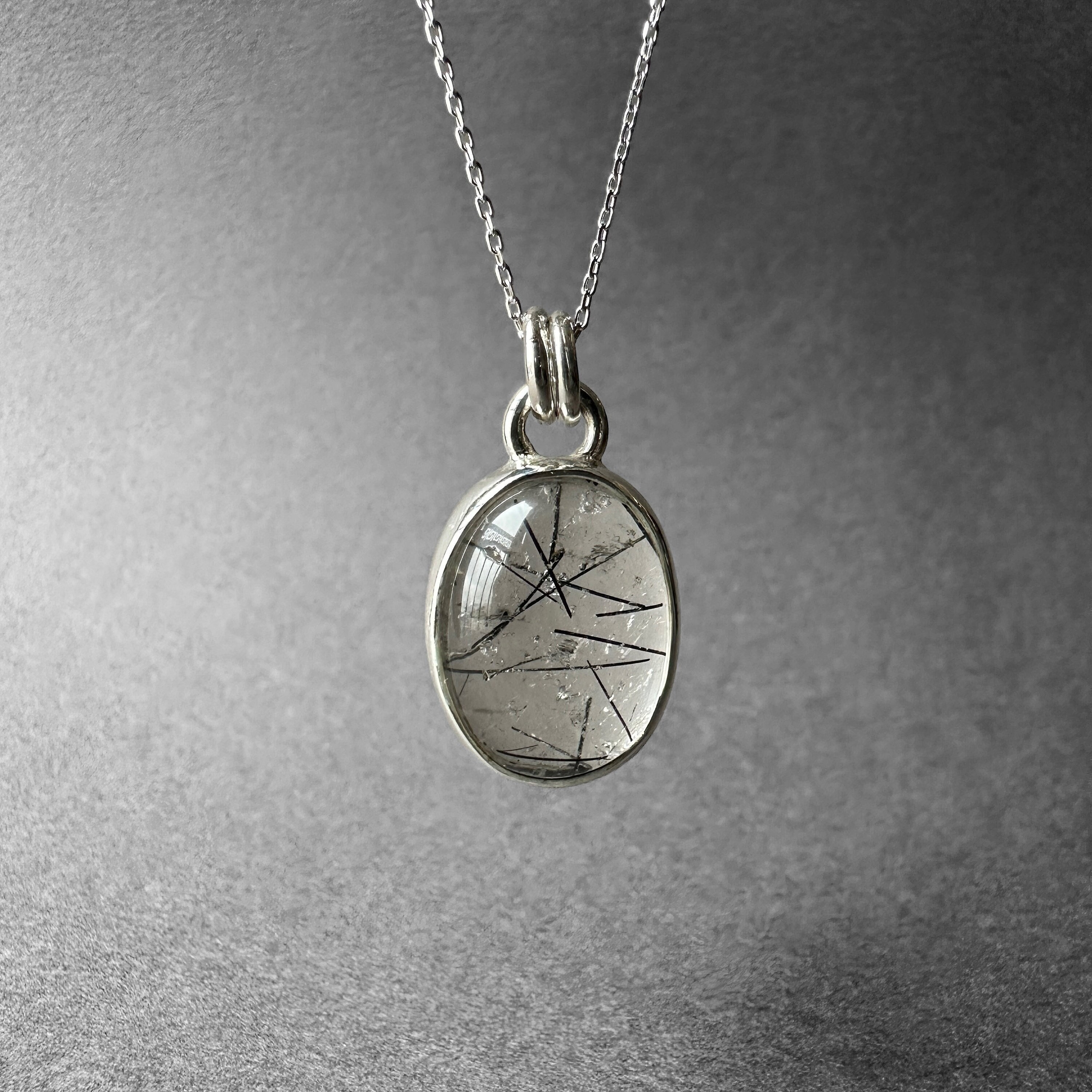 Stunning Natural Black Rutilated Quartz Silver Necklace, Black Tourmalinated Quartz Pendant, Solid And Bold Design, Special Collection Piece Stunning Natural Black Rutilated Quartz Silver Necklace, Black Tourmalinated Quartz Pendant, Solid And Bold Design, Special Collection Piece