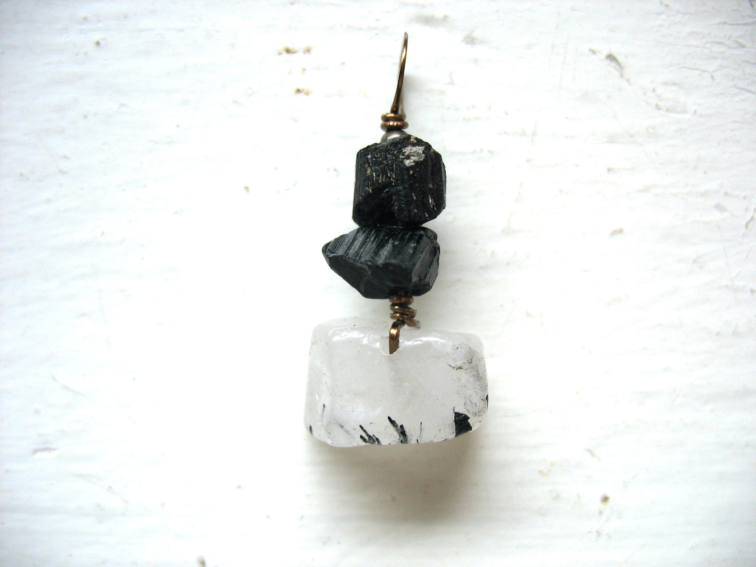 Tourmaline Tourmalinated Quartz Gemstone Pendant Necklace Jewelry Made In Usa