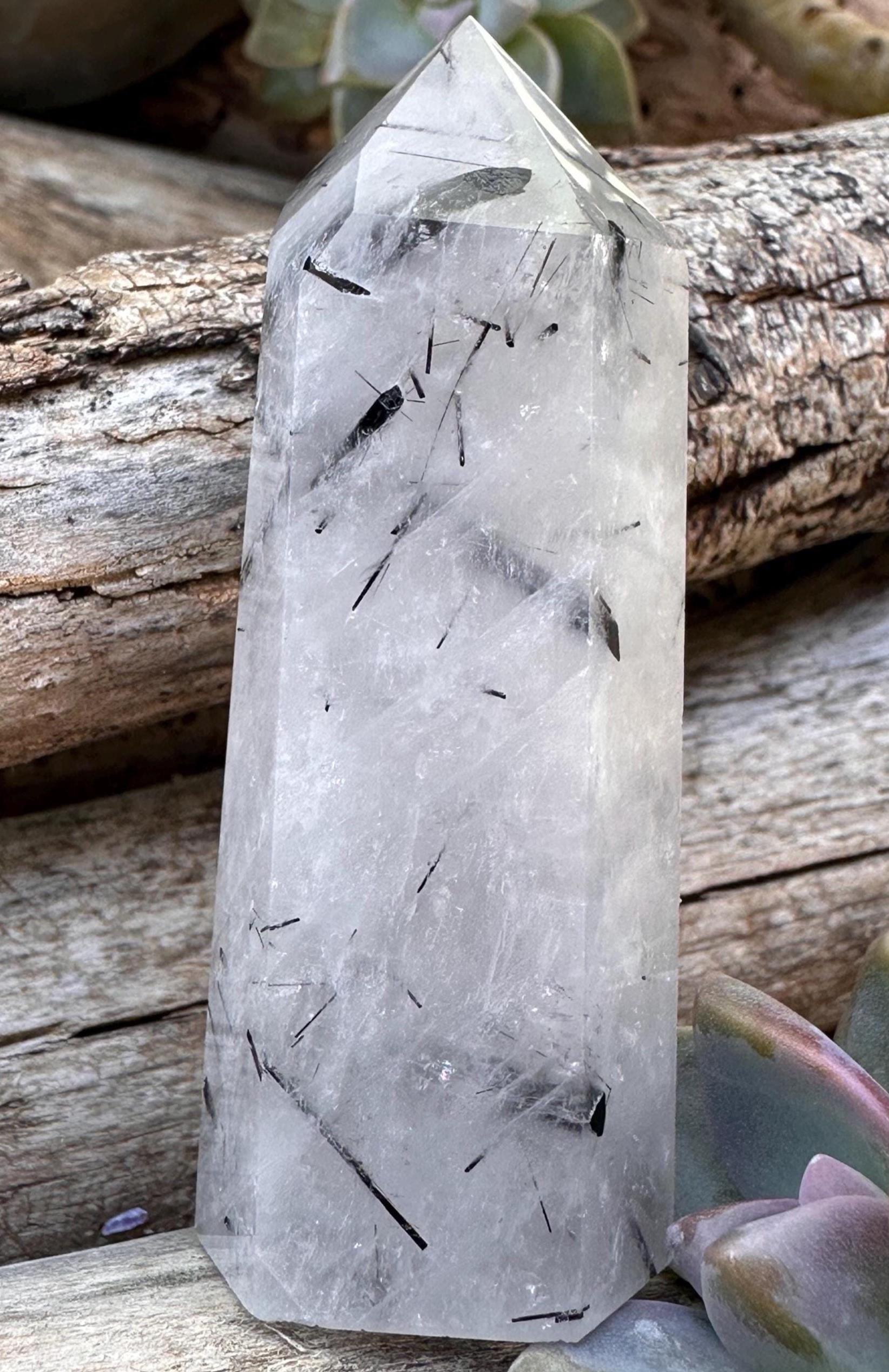 Black Tourmalinated Quartz Tower Black Tourmalinated Quartz Tower