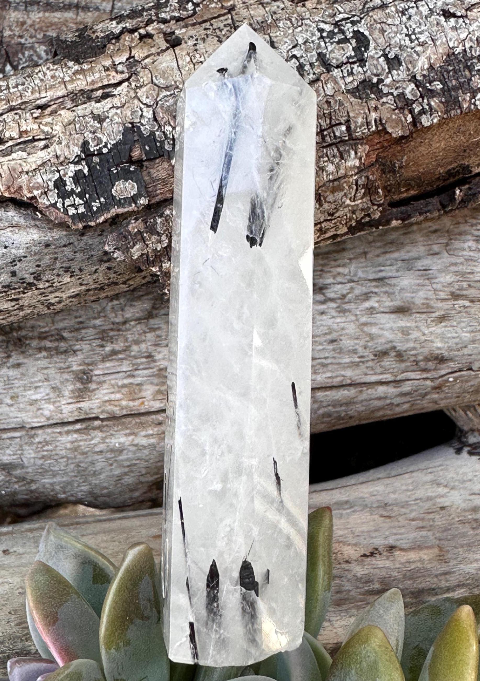 Black Tourmalinated Quartz Tower Black Tourmalinated Quartz Tower