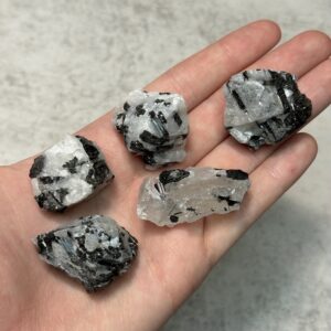 Tourmalinated Quartz Raw Chunk // Approx. 1 Inch