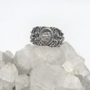 Black Tourmalinated Quartz Ring, Size 7 1/2