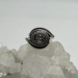 Eye of Horus Black Tourmalinated Quartz Ring, Size 7 1/2