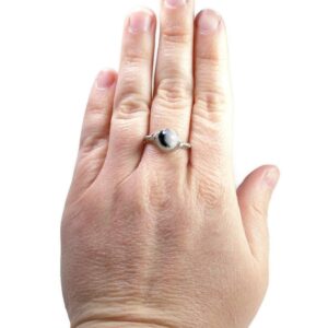 Lg Tourmalated Quartz .999 Fine Silver Wire Wrapped Ring