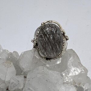 Tourmalinated Quartz  Ring, Size 5 1/2