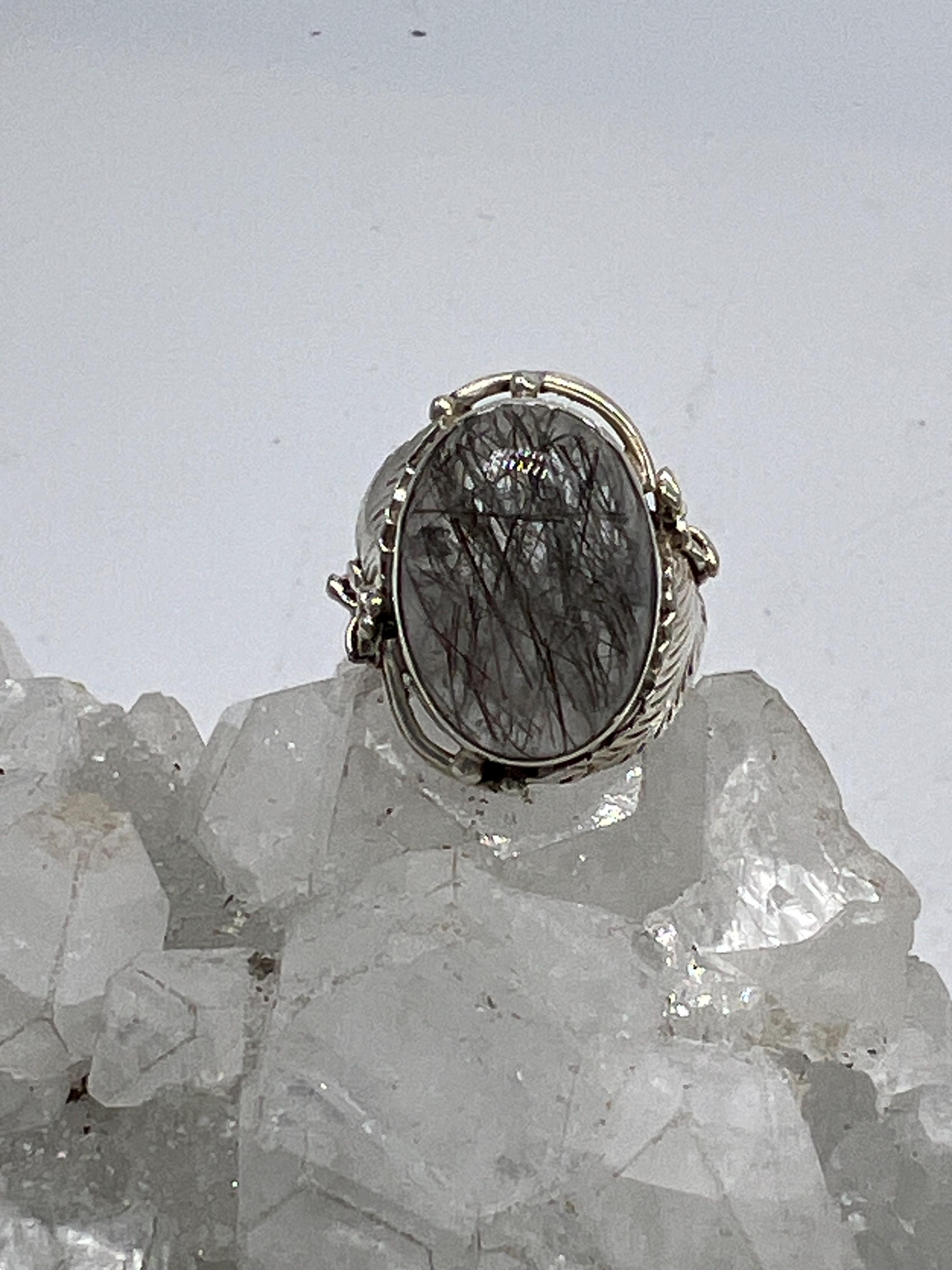 Tourmalinated Quartz Ring, Size 5 1/2