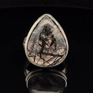 Sterling Silver Tourmalated Quartz Ring Size 9