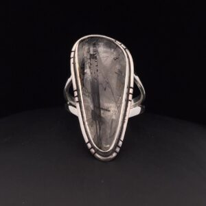 Sterling Silver Tourmalated Quartz Ring Size 9
