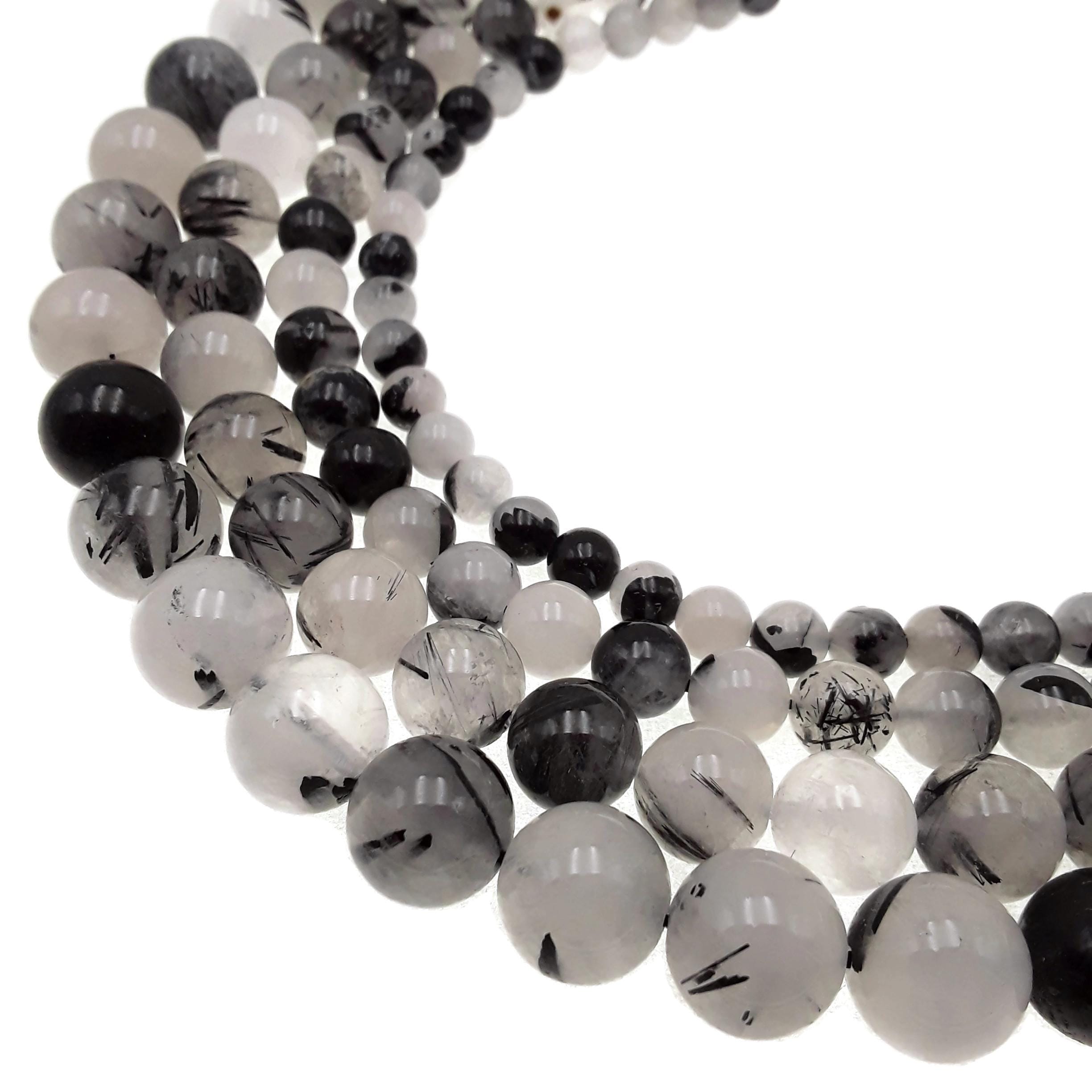 Black Tourmalinated Quartz Smooth Round Beads 4mm 6mm 8mm 10mm 12mm 14mm 15.5" Strand Black Tourmalinated Quartz Smooth Round Beads 4mm 6mm 8mm 10mm 12mm 14mm 15.5" Strand